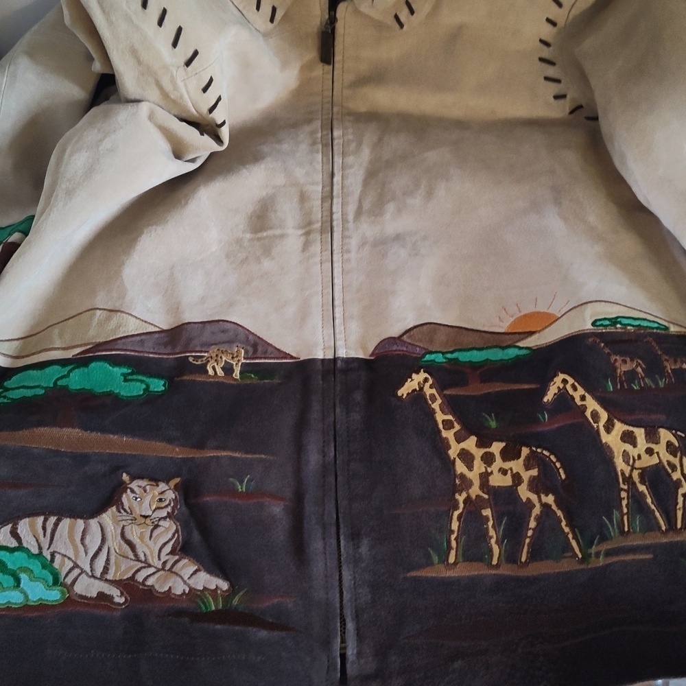 The Quacker Factory Womens Safari Suede Coat w/leather stitching Size Large - Picture 15 of 16